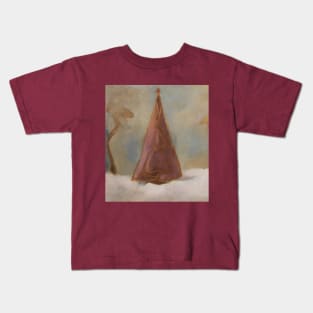 Christmas tree watercolours in snow Kids T-Shirt